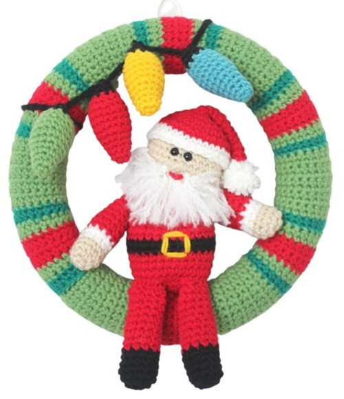 Receita Guirlanda Papai Noel Amigurumi