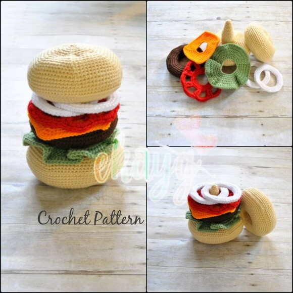 Receita Hamburguer Encaixe Amigurumi