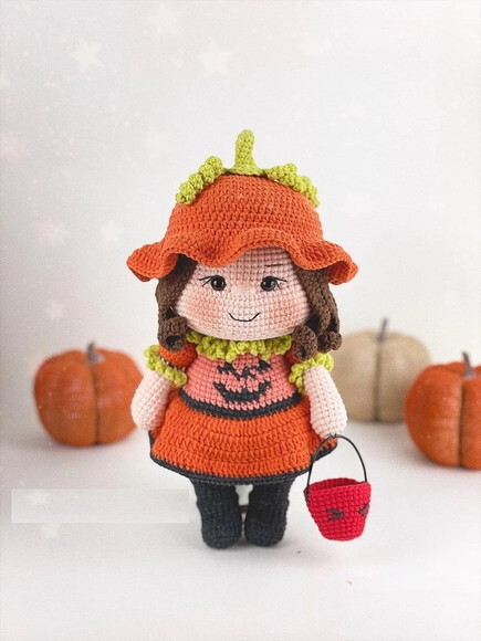 Receita Halloween Boneca Amigurumi
