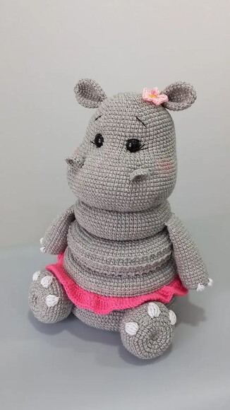 Receita Hipopotamo Encaixe Amigurumi
