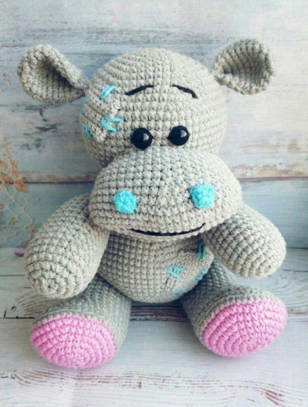 Receita Hipopotamo Amigurumi