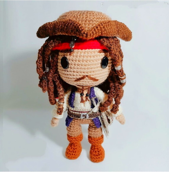 Receita Jack Sparrow Amigurumi