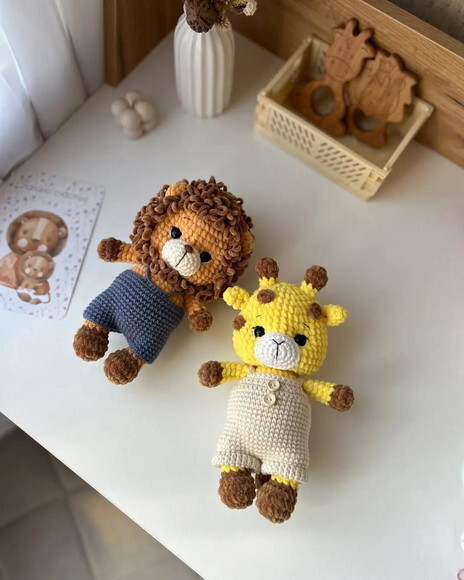 Receita Leão e Girafa Amigurumi