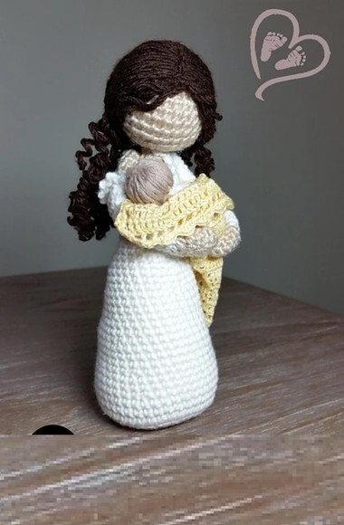 Receita Maria e Menino Jesus Amigurumi