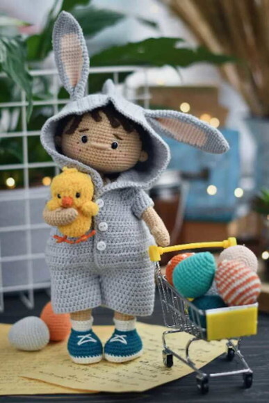 Receita Menino Coelho Amigurumi