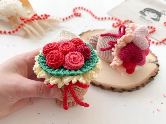 Receita Mini Buque de Flor Amigurumi