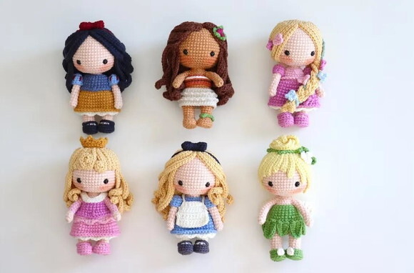 Receita Mini Princesas Amigurumi