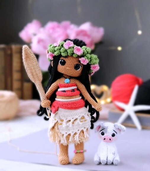 Receita Moana e Porco Amigurumi
