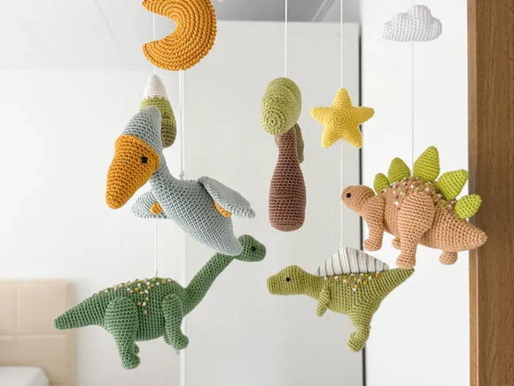 Receita Mobile Dinossauros Amigurumi