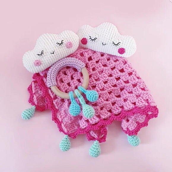 Receita Naninha e Chocalho Nuvem Amigurumi