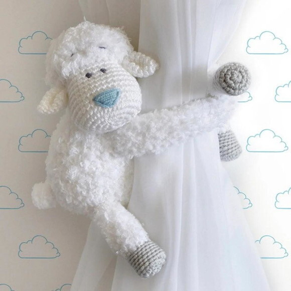 Receita Ovelha Segura Cortina Amigurumi