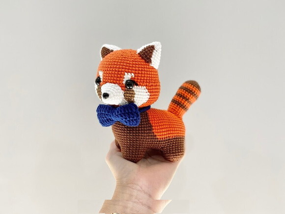 Receita Panda Vermelho Amigurumi
