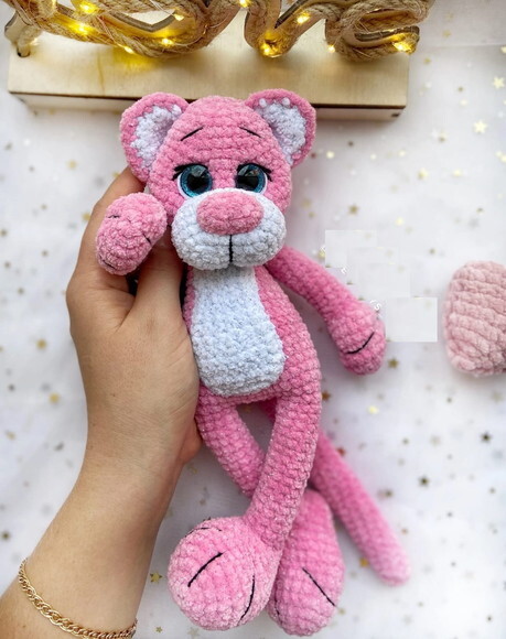 Receita Pantera Cor de Rosa Amigurumi