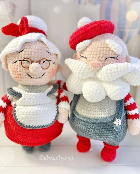 Receita Papai e Mamae Noel Amigurumi