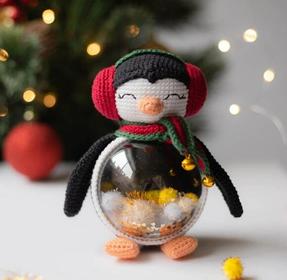 Receita Pinguim Natalino Amigurumi