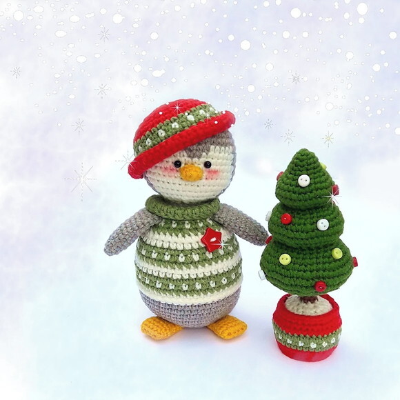 Receita Pinguim Natalino Amigurumi