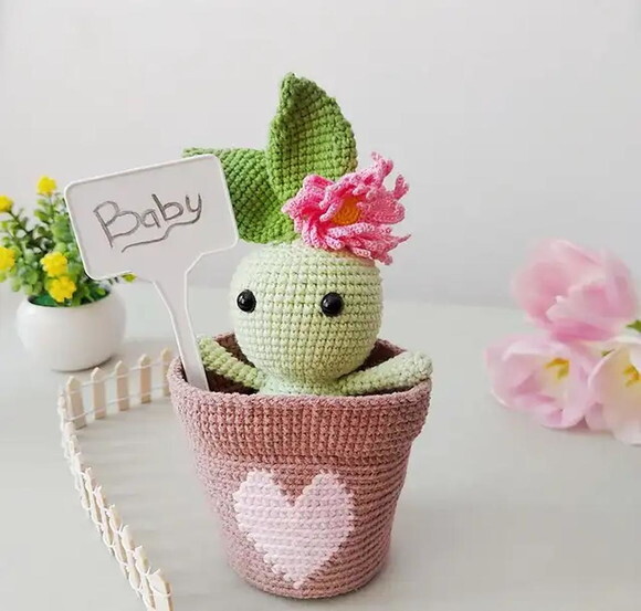 Receita Plantinha Amigurumi