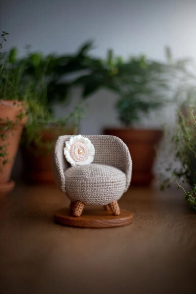 Receita Poltrona Cinza Amigurumi