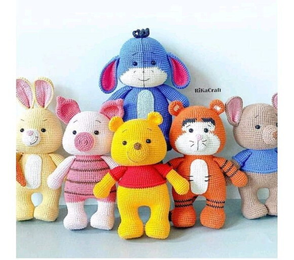 Receita Pooh e amigos Amigurumi