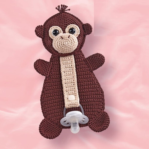 Receita Prendedor de Chupeta Macaco Amigurumi