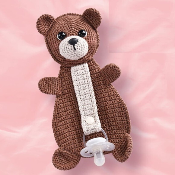 Receita Prendedor de Chupeta Urso Amigurumi