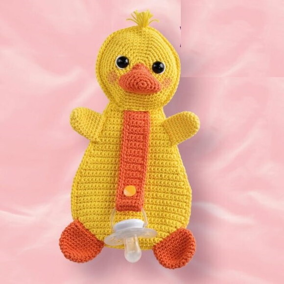 Receita Prendedor de Chupeta Pintinho Amigurumi