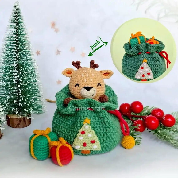 Receita Presente Rena Amigurumi