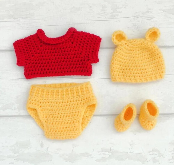 Receita Roupa Pooh Amigurumi