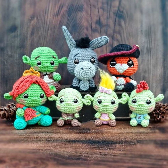 Receita Shrek e Turma Amigurumi