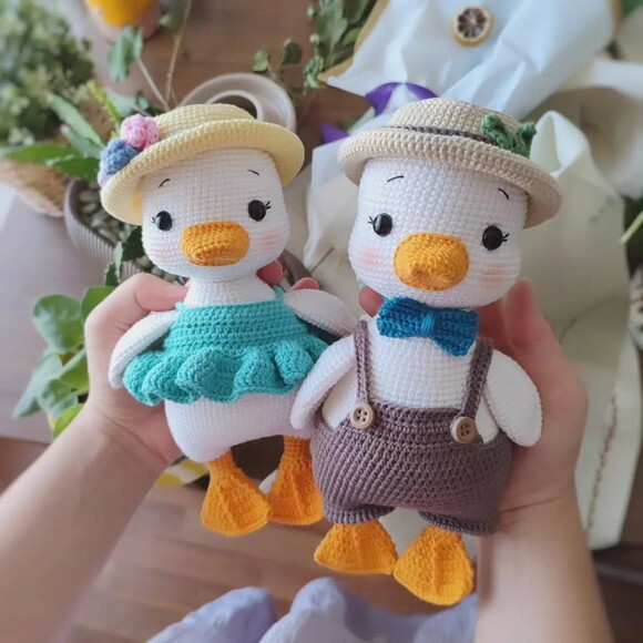 Receita Sr e Sra Pato Amigurumi