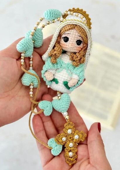 Receita Terço Santinha Amigurumi