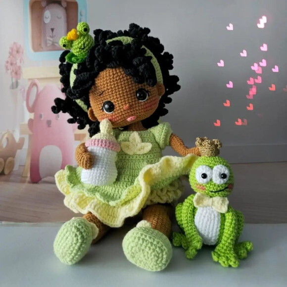 Receita Tiana e Sapo Amigurumi