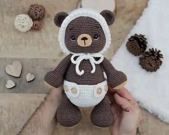 Receita Urso de Fralda Amigurumi