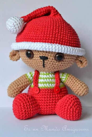 Receita Urso Natal Amigurumi