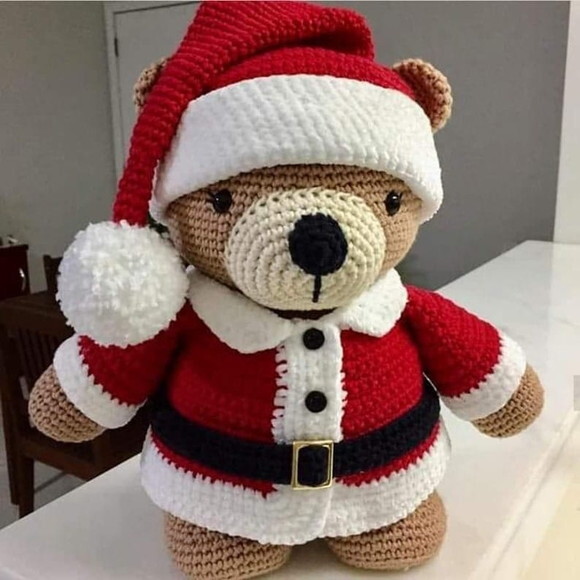 Receita Urso Natal Amigurumi