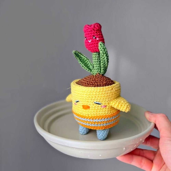 Receita Vaso de Planta Amigurumi