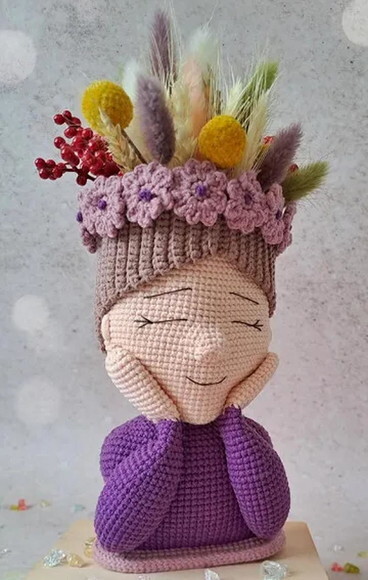 Receita Vaso de Flor Amigurumi