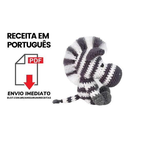 Receita Zebra Amigurumi
