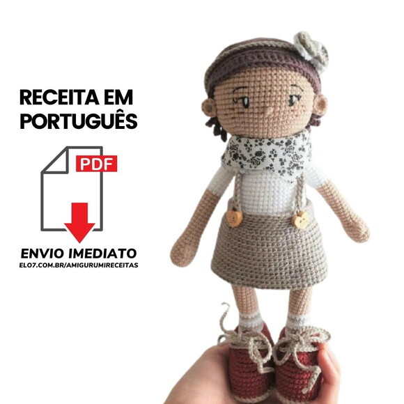 Receitas em PDF - Boneca linda Amigurumi