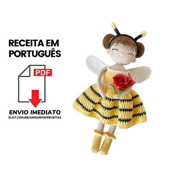 Receitas em PDF - Boneca Fada Amigurumi