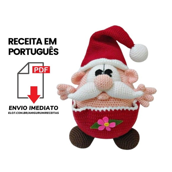 Receitas em PDF - Gnomo natal Amigurumi