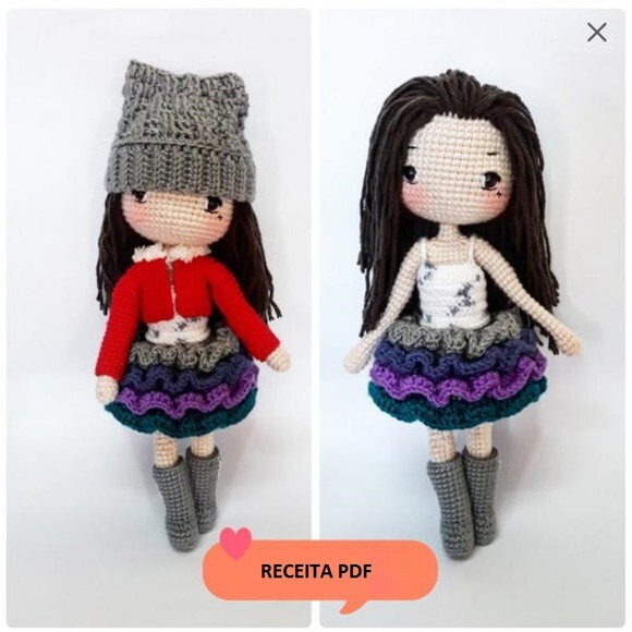 Receitas em PDF- Boneca Amigurumi