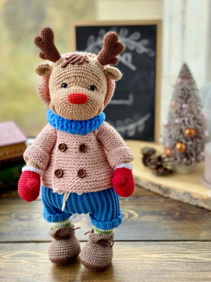 Receita Alce Natalino Amigurumi