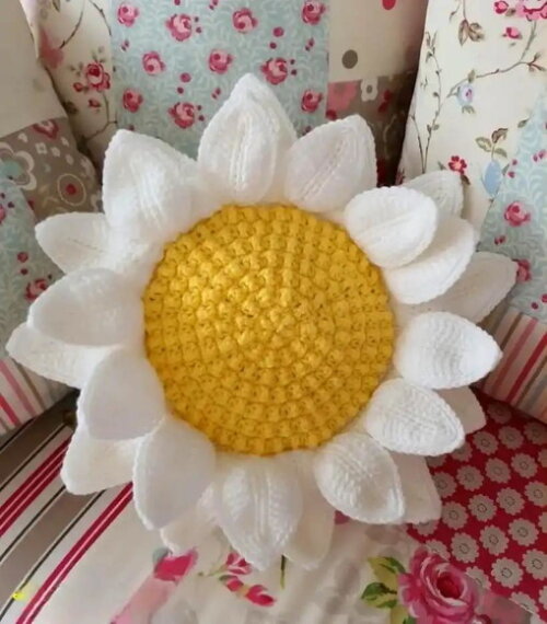 Receita Almofada de Flor Amigurumi