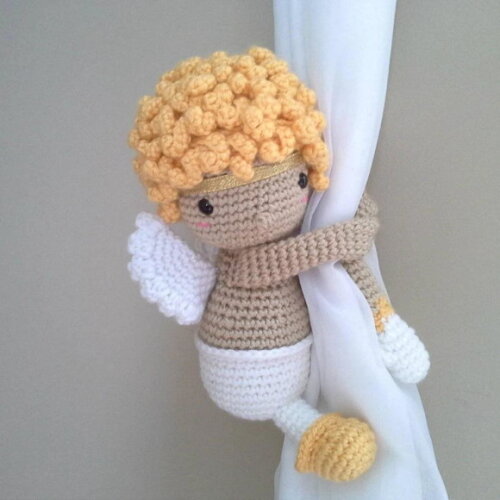 Receita Anjo Segura Cortina Amigurumi