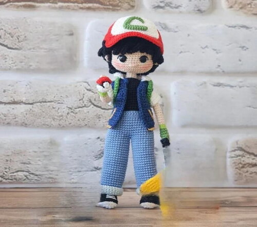 Receita Ash Pokemon Amigurumi