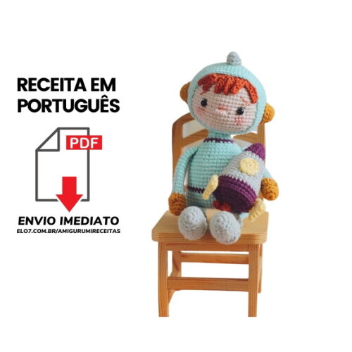 receita astronauta amigurumi