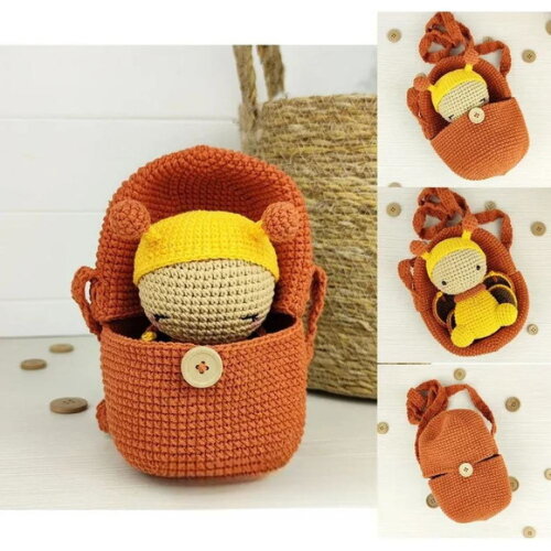 Receita Bolsa Abelha Amigurumi