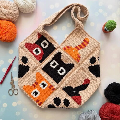 Receita Bolsa Gato Amigurumi
