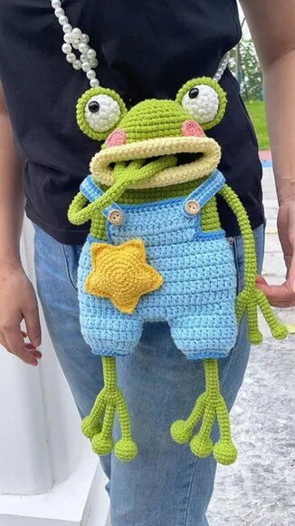 Receita Bolsa Sapo Amigurumi